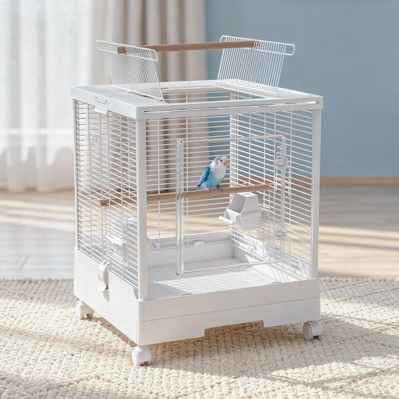 ⭐︎美品⭐︎ 鳥かご　ホワイト Amazon | MCHNHUA 鳥かご バードケージ インコ 1段式 スチール製 白